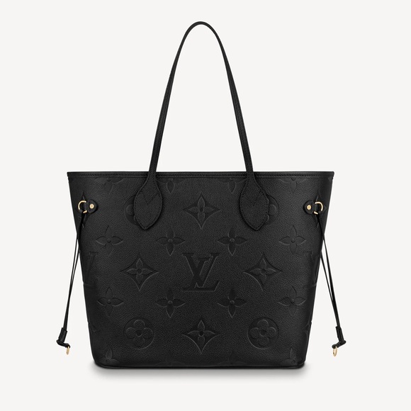 NEW Louis Vuitton NEVERFULL MM Monogram Empreinte w/ luggage tag BLACK - Picture 11 of 16